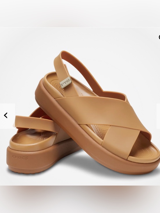 CROCS Shoes - CROCS Brooklyn Women’s Tan Platform Crossover Slingback Sandals